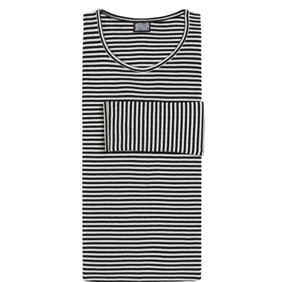 Beklaedning Nørgaard Paa Strøget | 101 Fine Stripe Black/White (Ekstra Laengde)