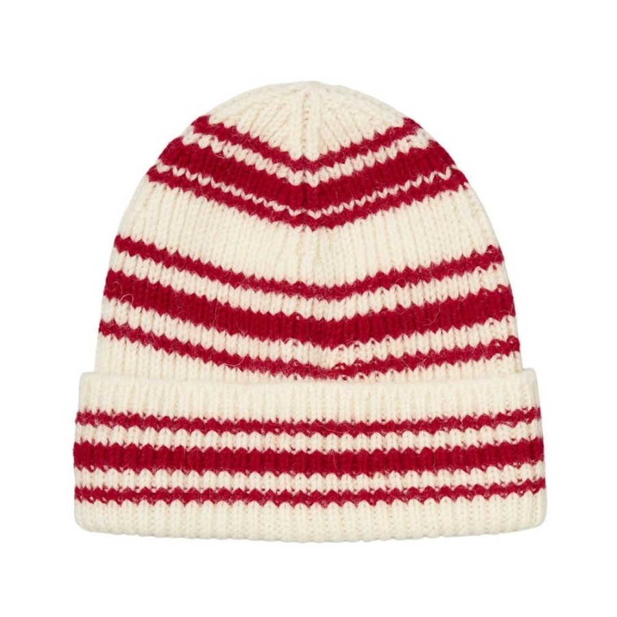 Accessories Skall Studio | Jules Beanie (Off-White/Red Stripe)