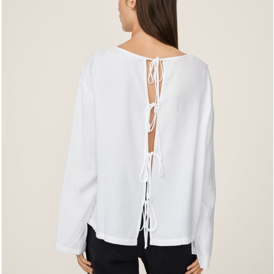 Beklaedning Moss Copenhagen | Lakita Olivia Bluse (Bright White)