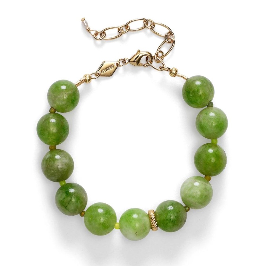 Smykker Anni Lu | Green Bowl Armband (Guld)