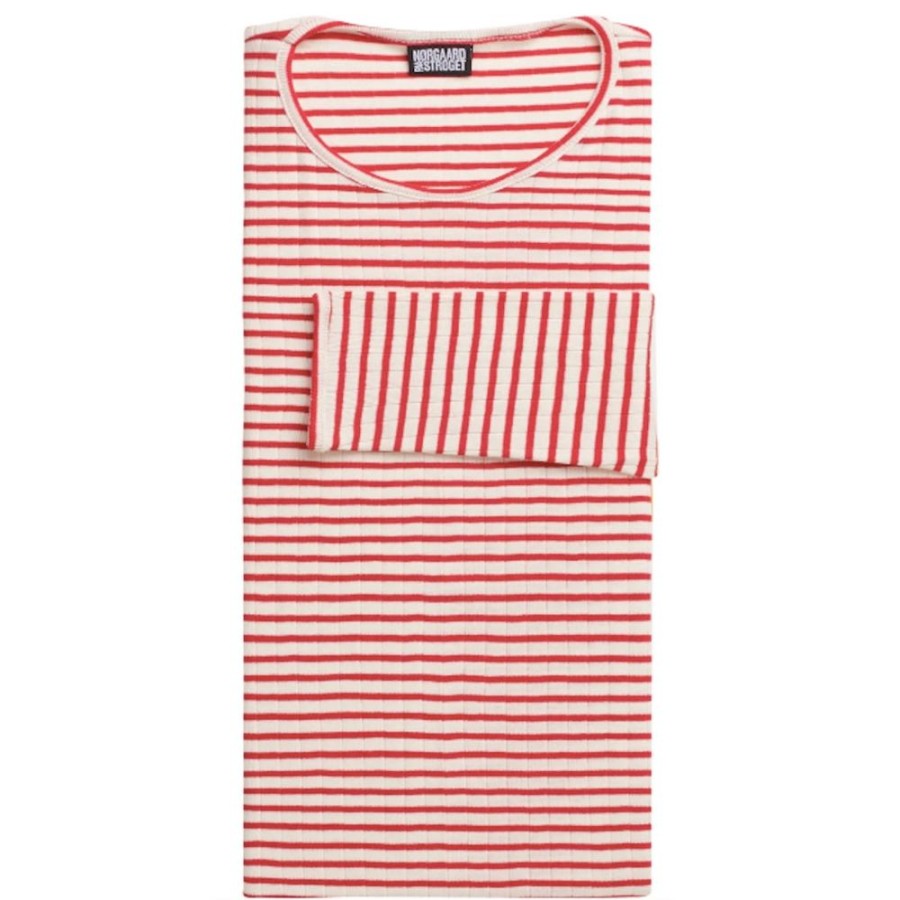 Beklaedning Nørgaard Paa Strøget | 101 Nps Stripe Ecru/Red (Alm Laengde)