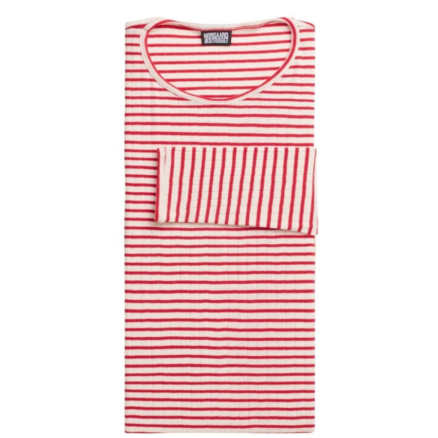 Beklaedning Nørgaard Paa Strøget | 101 Nps Stripes Ecru/Red (Ekstra Laengde)