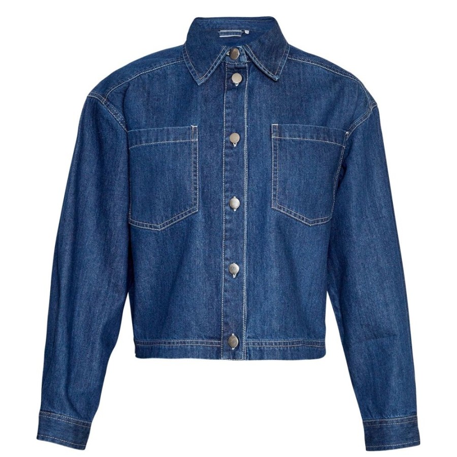 Beklaedning Moss Copenhagen | Ninya Emma Jakke (Dark Blue Wash)